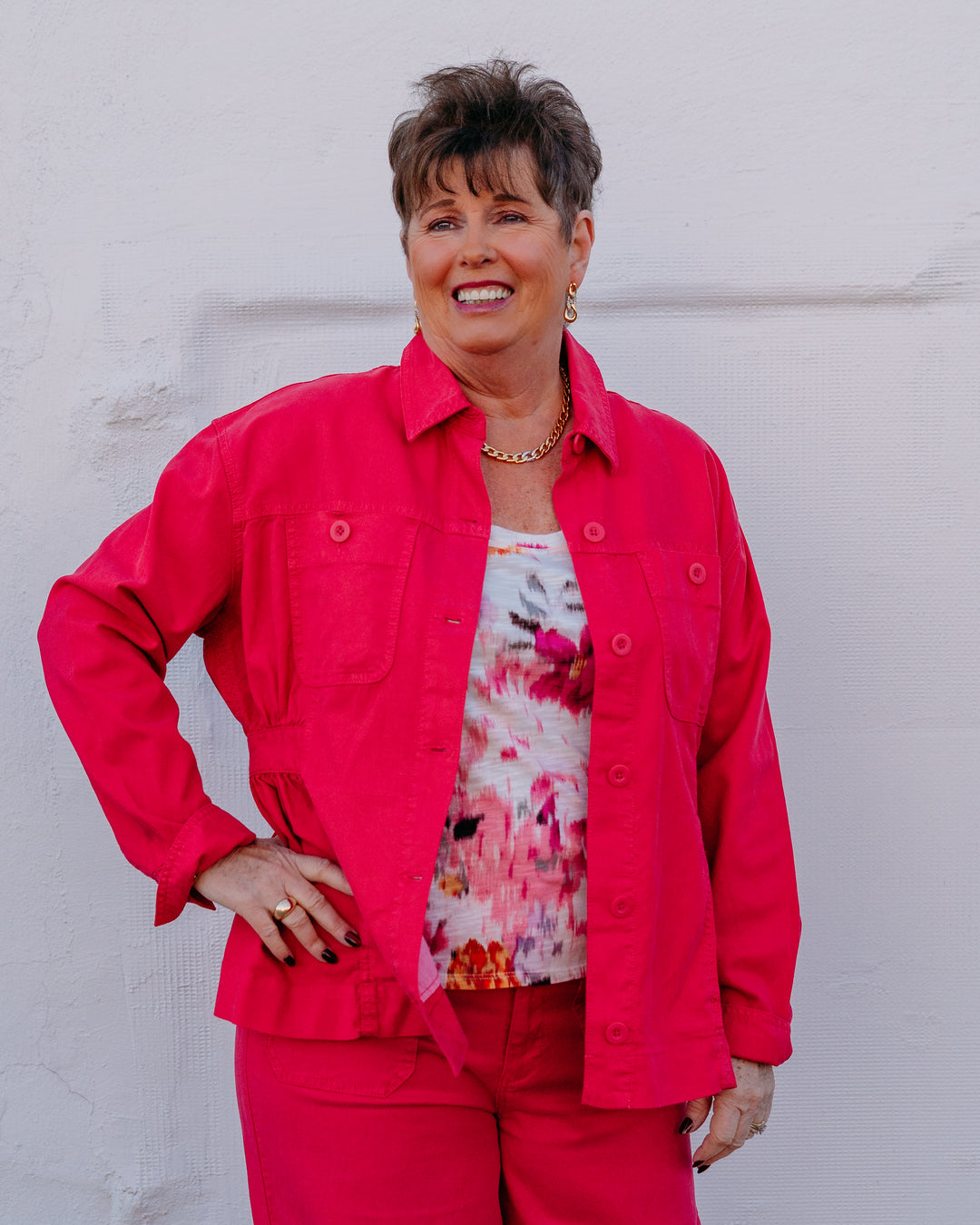 Liverpool: Relaxed Shacket in Diva Pink - The Vogue Boutique