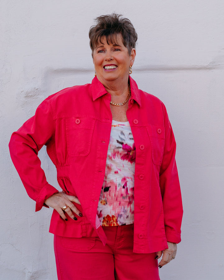 Liverpool: Relaxed Shacket in Diva Pink - The Vogue Boutique