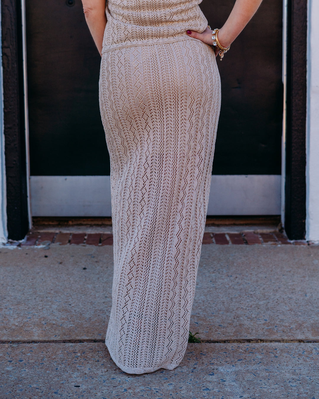 Z Supply: Glimmer Midi Skirt in Gold Metallic (ZK262728) - The Vogue Boutique