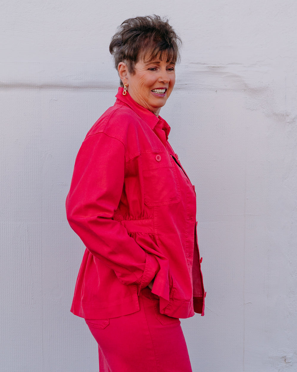 Liverpool: Relaxed Shacket in Diva Pink - The Vogue Boutique