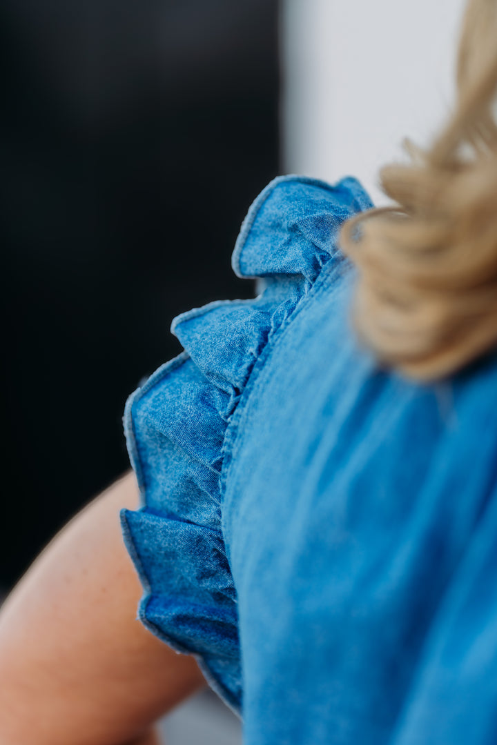 Steve Madden: Prairie Dream Dress in Chambray Blue
