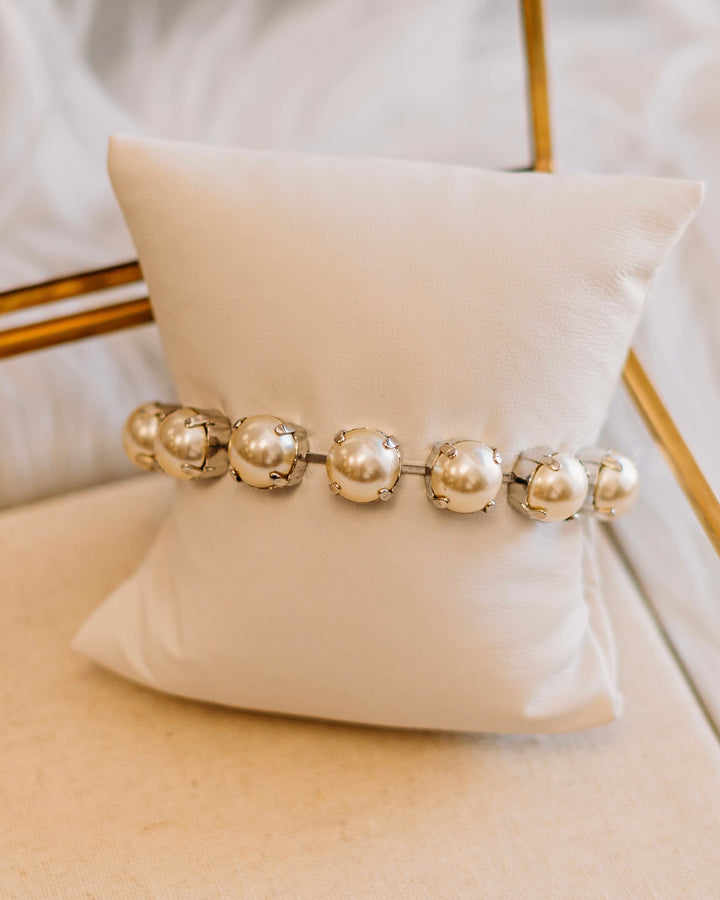 Mariana: Silver Large Everyday Bracelet "Pearl"