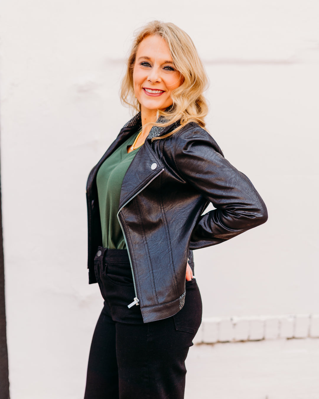 Joseph Ribkoff: Foiled Faux Suede Fitted Jacket (253978)