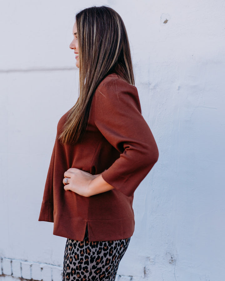 Jodifl: 3/4 Sleeve Sweater in Brown (B12982)