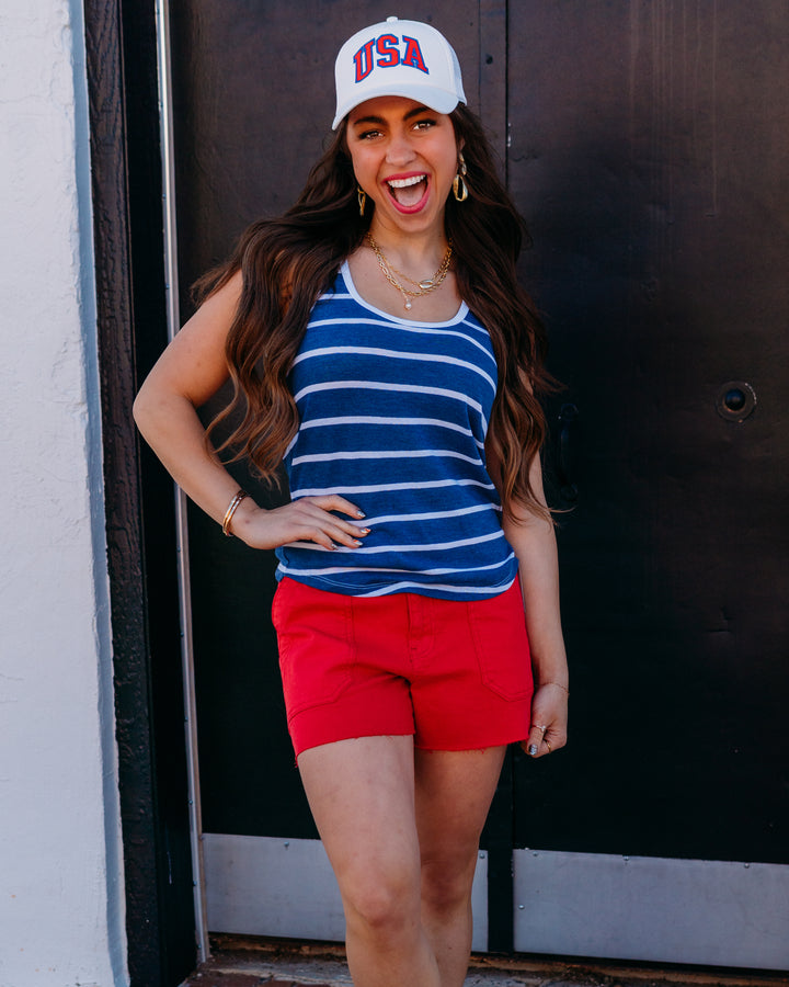 Z Supply: Ferry Striped Tank in True Navy