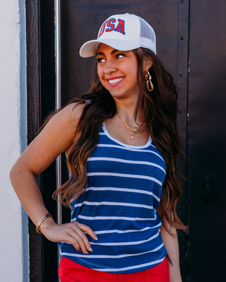 Z Supply: Ferry Striped Tank in True Navy