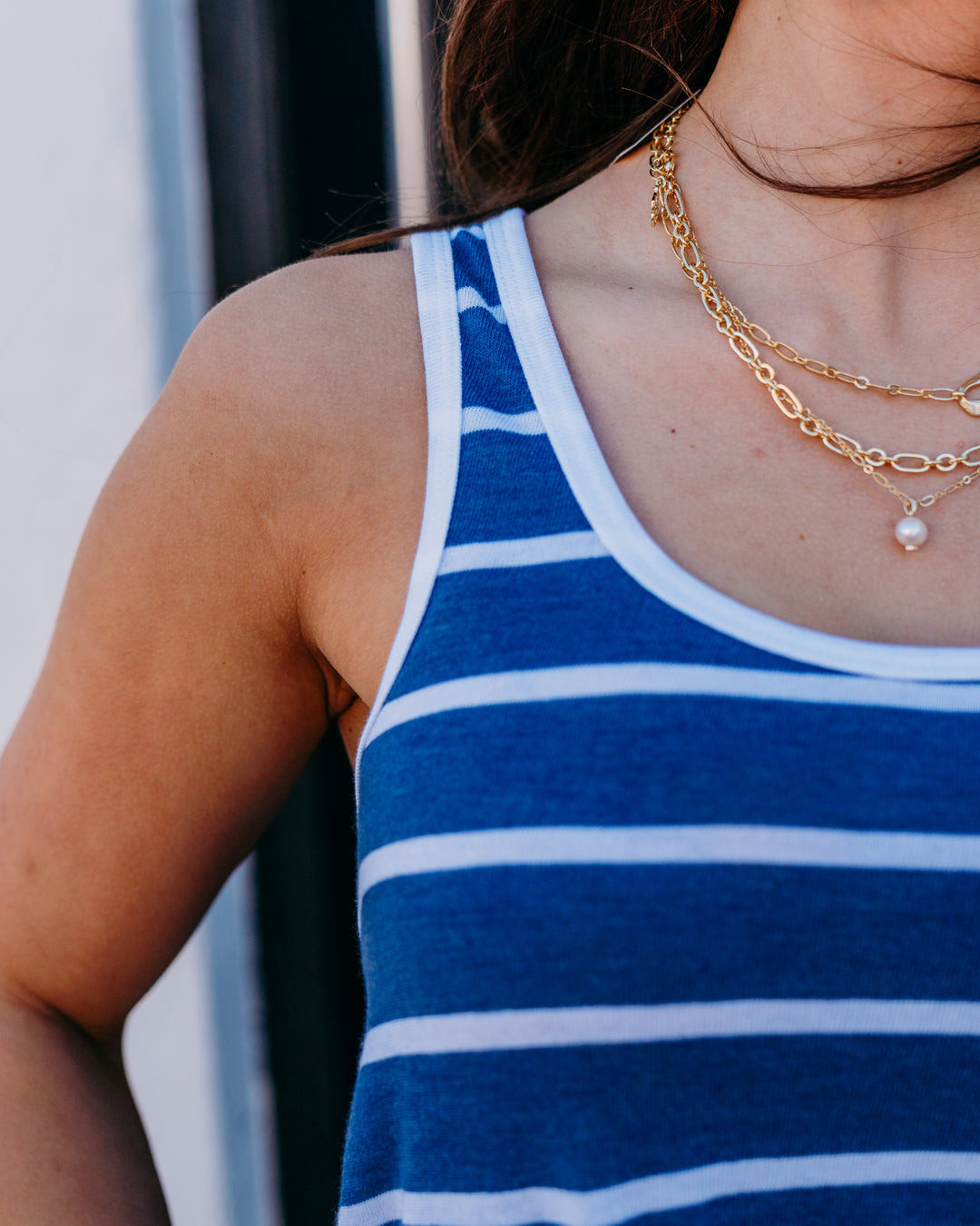 Z Supply: Ferry Striped Tank in True Navy