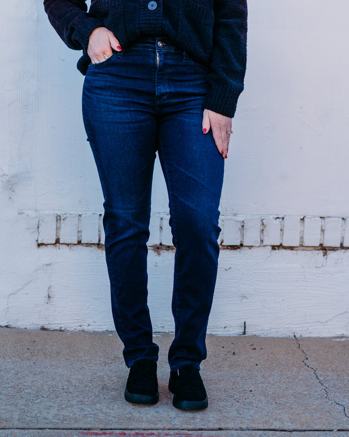 AG: Mari Mid-Rise Slim Straight Leg Jeans