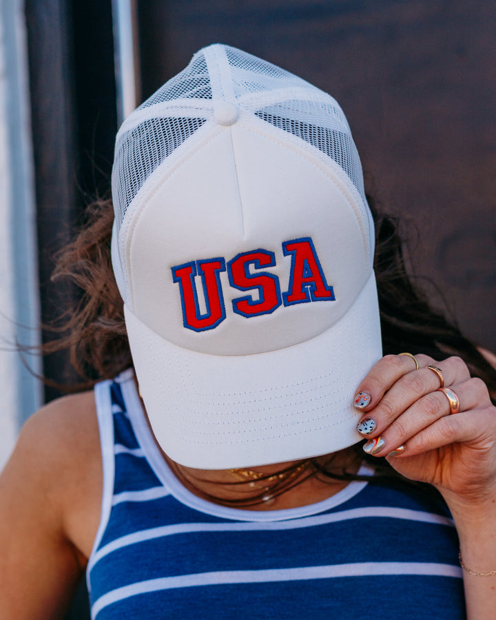 Z Supply: USA Trucker Hat in Sea Salt