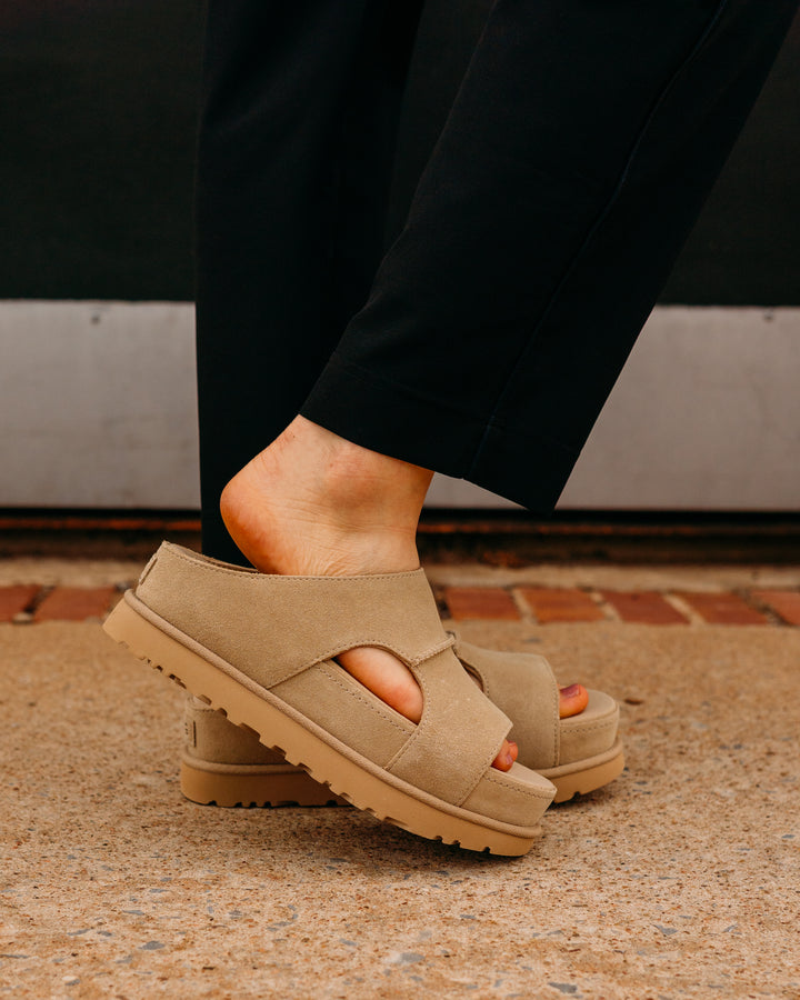 UGG: W Goldenstar Hi Cutout Slide in Sand - The Vogue Boutique