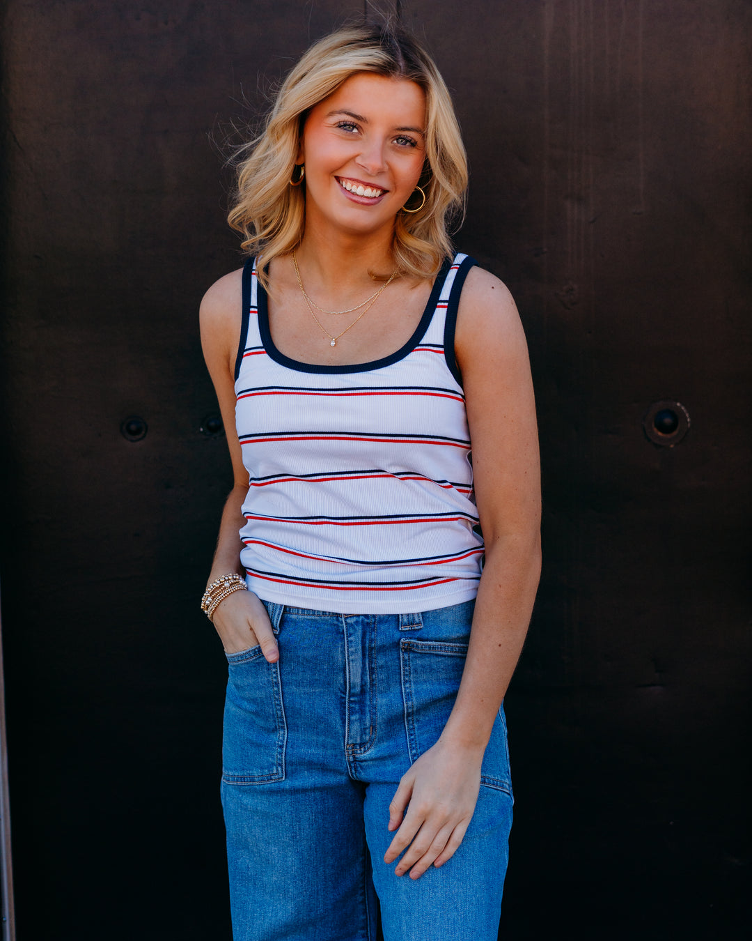 Z Supply: Fisher Striped Rib Tank in White