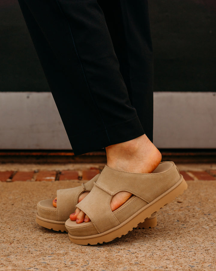 UGG: W Goldenstar Hi Cutout Slide in Sand - The Vogue Boutique