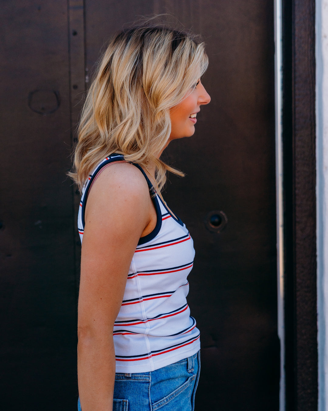 Z Supply: Fisher Striped Rib Tank in White