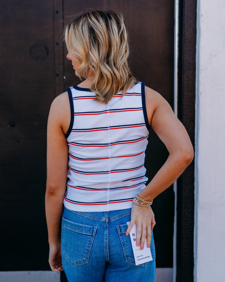 Z Supply: Fisher Striped Rib Tank in White