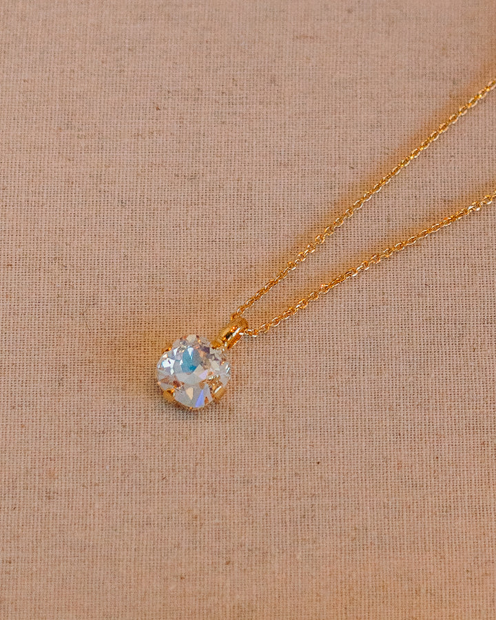 Mariana: Clear Medium Stone Necklace - N-5326/4-216-YG