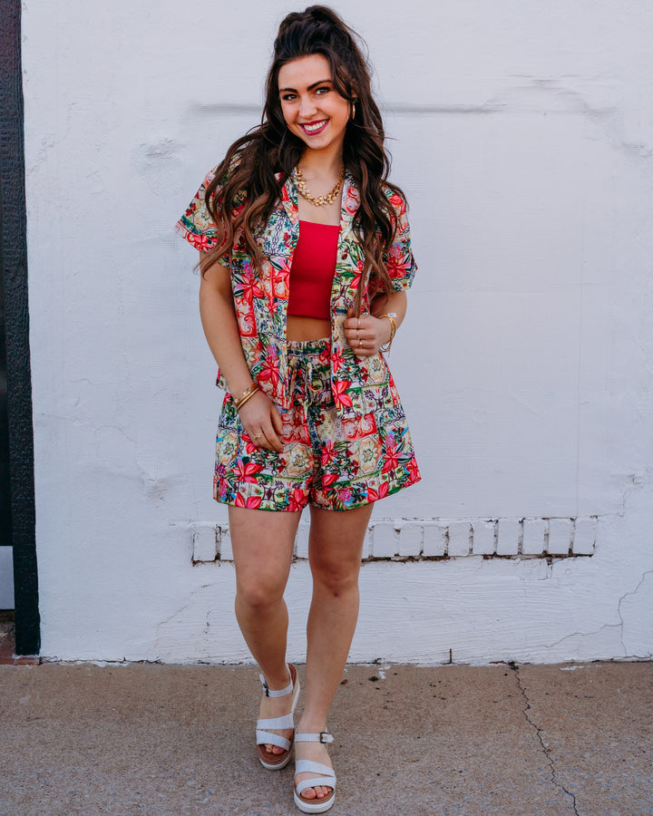 Joy Joy: Pocket Shirt in Floral Patch (76A7631) - The Vogue Boutique