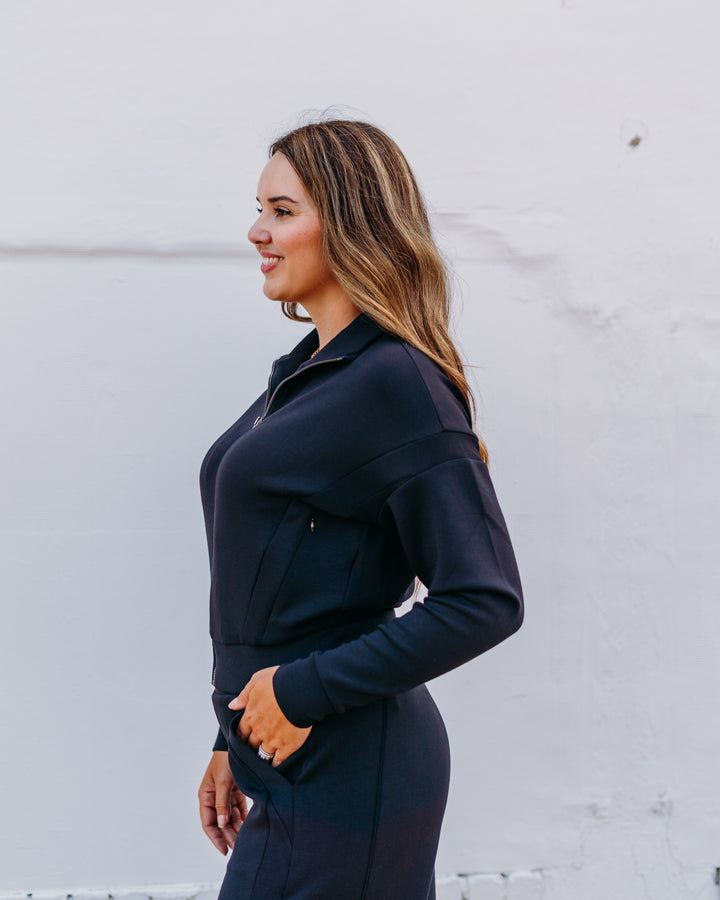 Spanx: Airessentials Track Jacket in Very Black 21642R
