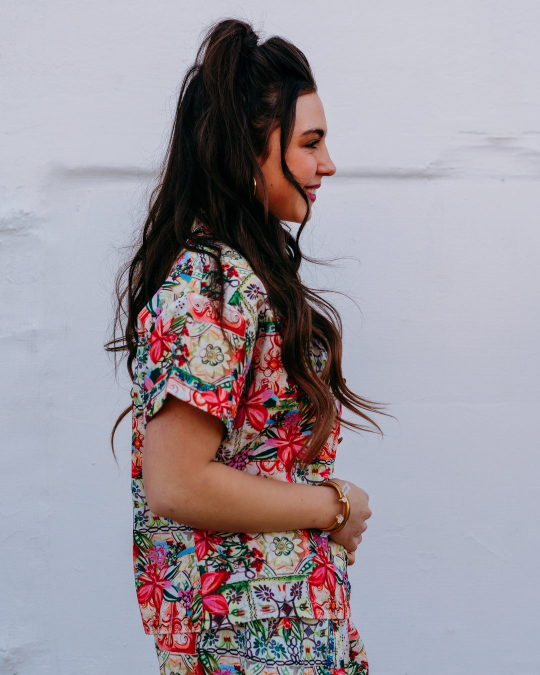 Joy Joy: Pocket Shirt in Floral Patch (76A7631) - The Vogue Boutique