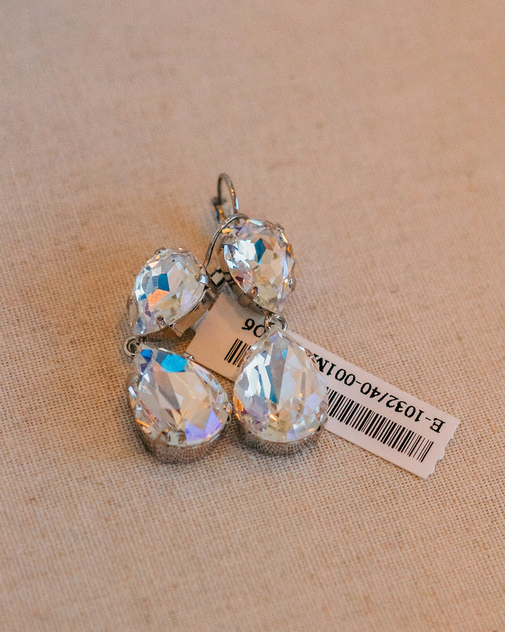 Mariana: Clear 2 Stone Drop Earring  E-1032/40-001MOL-RO6