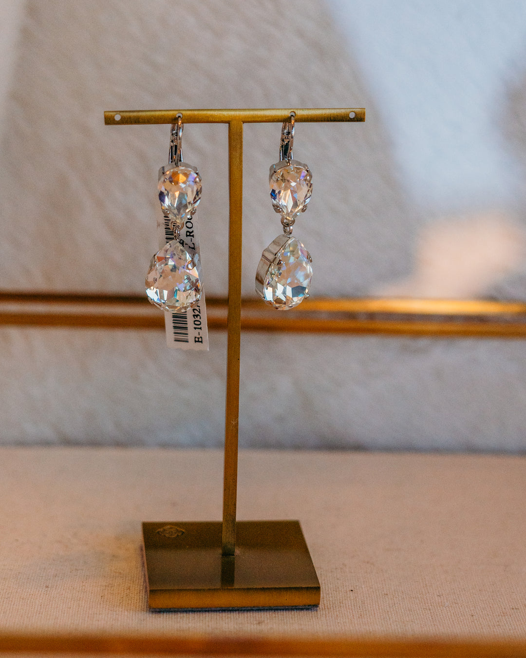 Mariana: Clear 2 Stone Drop Earring  E-1032/40-001MOL-RO6