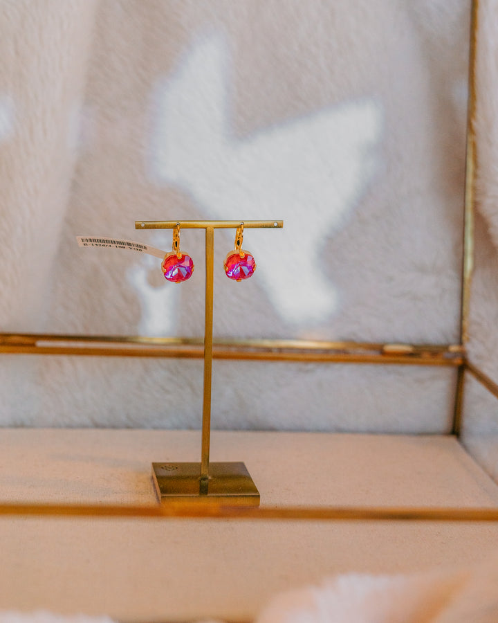 Mariana: Blush One Stone Lever Back Earrings E-1326/4-168-YG6