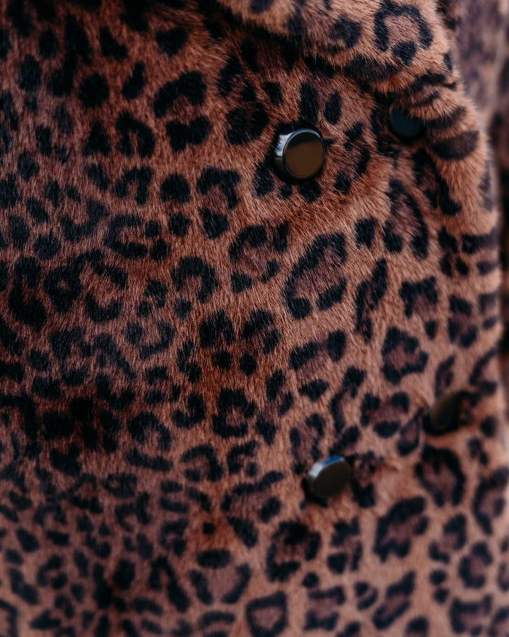 Joseph Ribkoff: Faux Fur Leopard Print Double-Breasted Coat (253937)