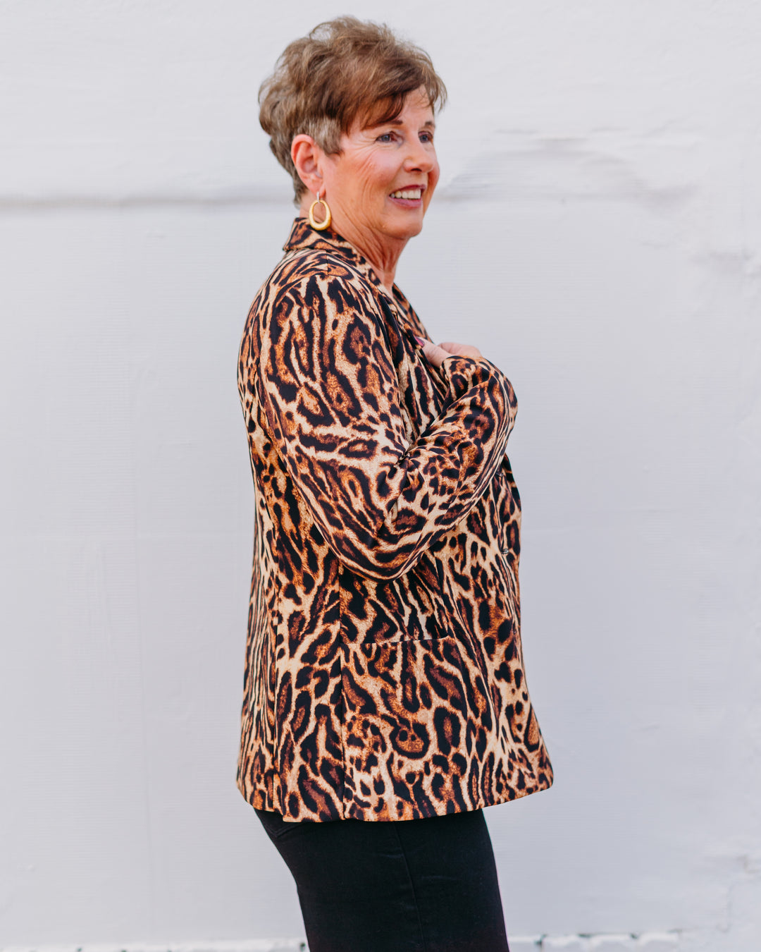 Joseph Ribkoff: Silky Knit Animal Print Fitted Blazer (253051)