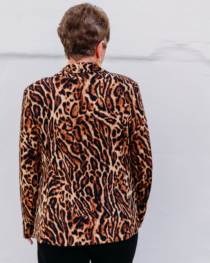 Joseph Ribkoff: Silky Knit Animal Print Fitted Blazer (253051)