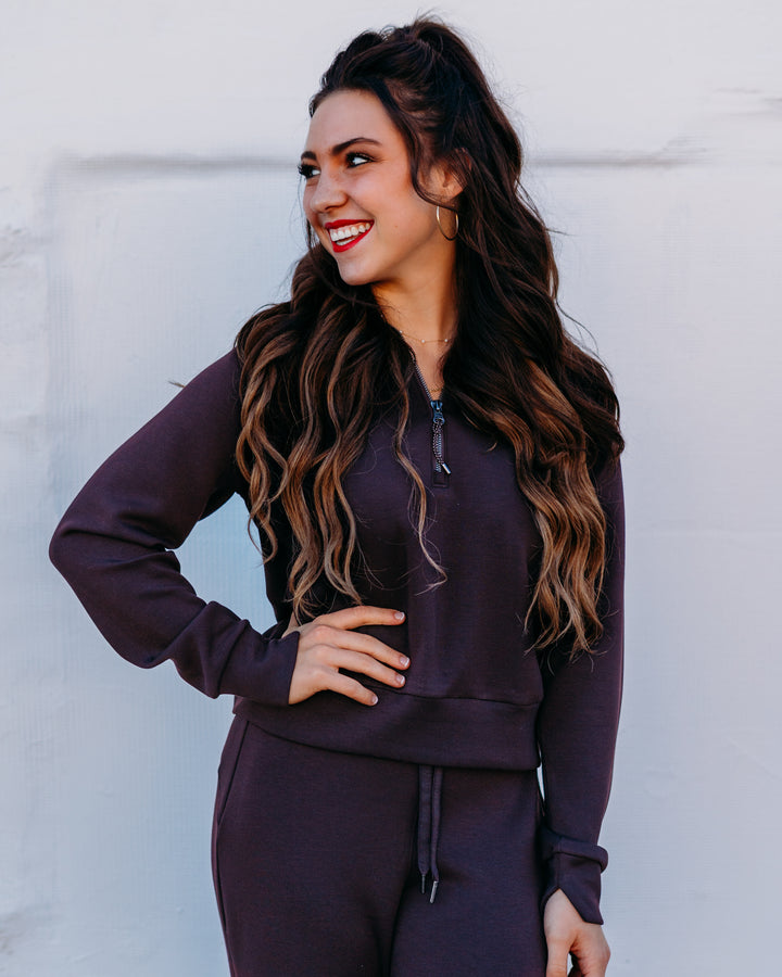 Spanx: Airessentials Half Zip in Truffle Brown