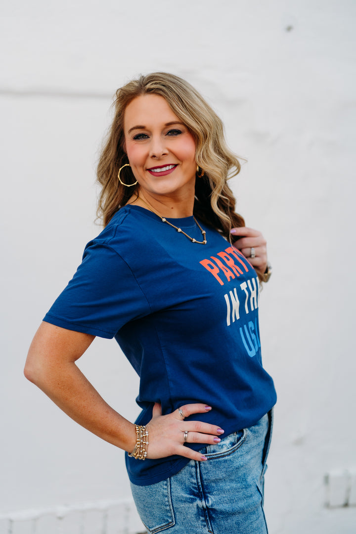 Z Supply: Party Boyfriend Tee in Yacht Blue