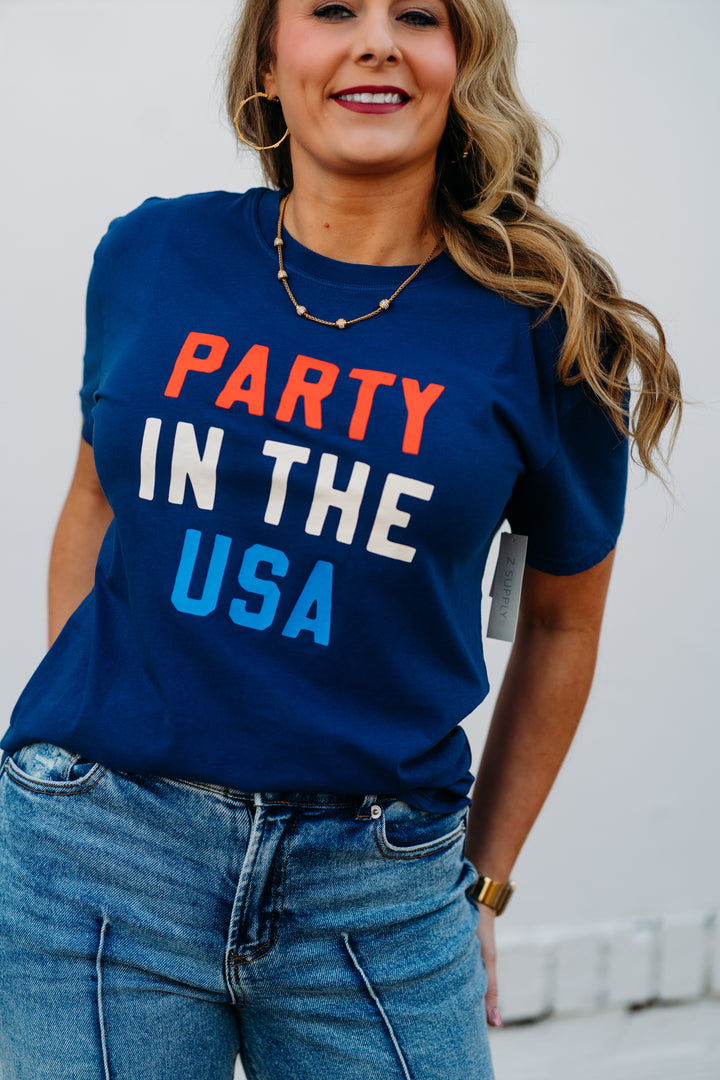 Z Supply: Party Boyfriend Tee in Yacht Blue