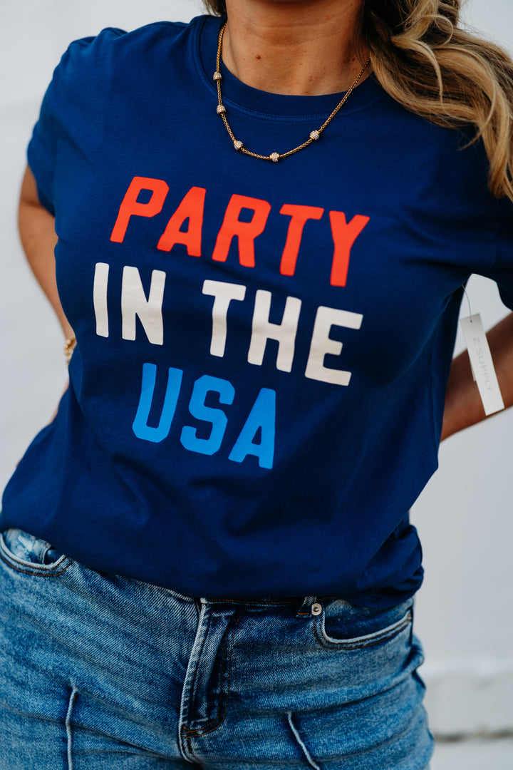 Z Supply: Party Boyfriend Tee in Yacht Blue