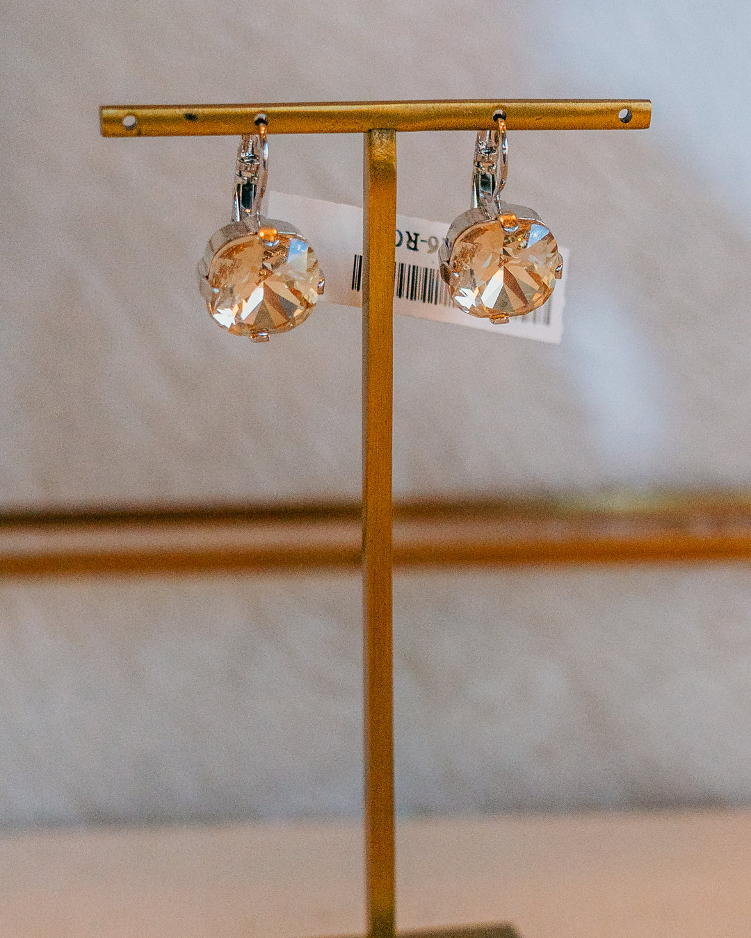 Mariana: Clear Large Stone Drop Lever Back Earrings - E-1326/4-216-RO6