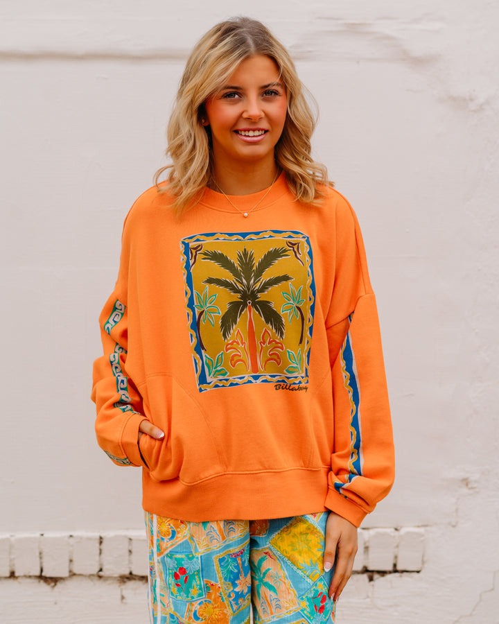 Billabong: Palm Rio Crew Fleece in Tangerine (BL000261W)