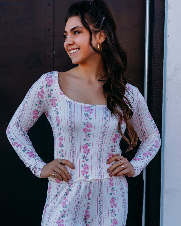 Z Supply: Marseille Boudoir Long sleeve Top in Vanilla Ice