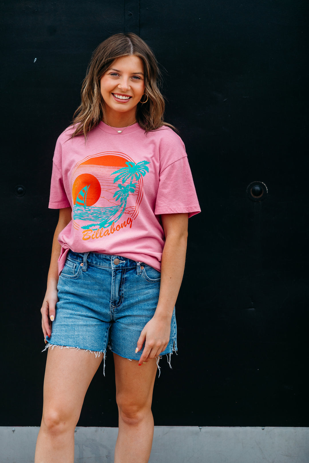 Billabong: Bright New Day Tee in Bright Rose