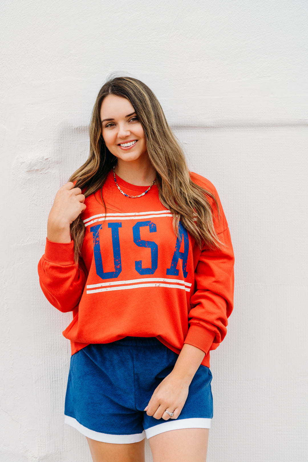 Z Supply: USA Sunday Sweatshirt in Cabana Red