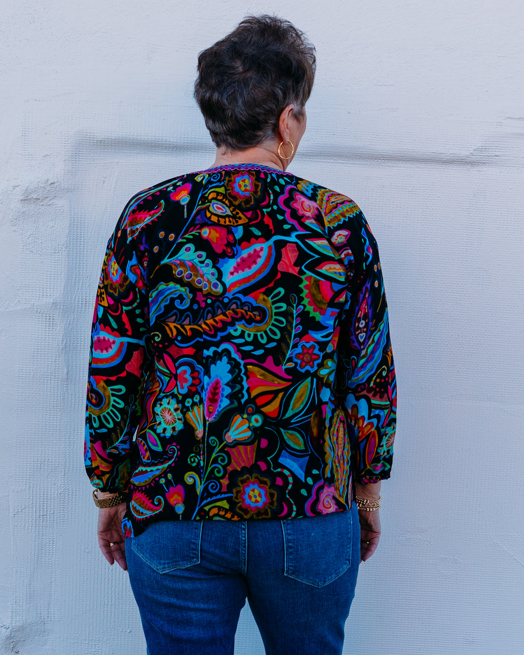 Johnny Was: Margot Blouse in Dark Silvana