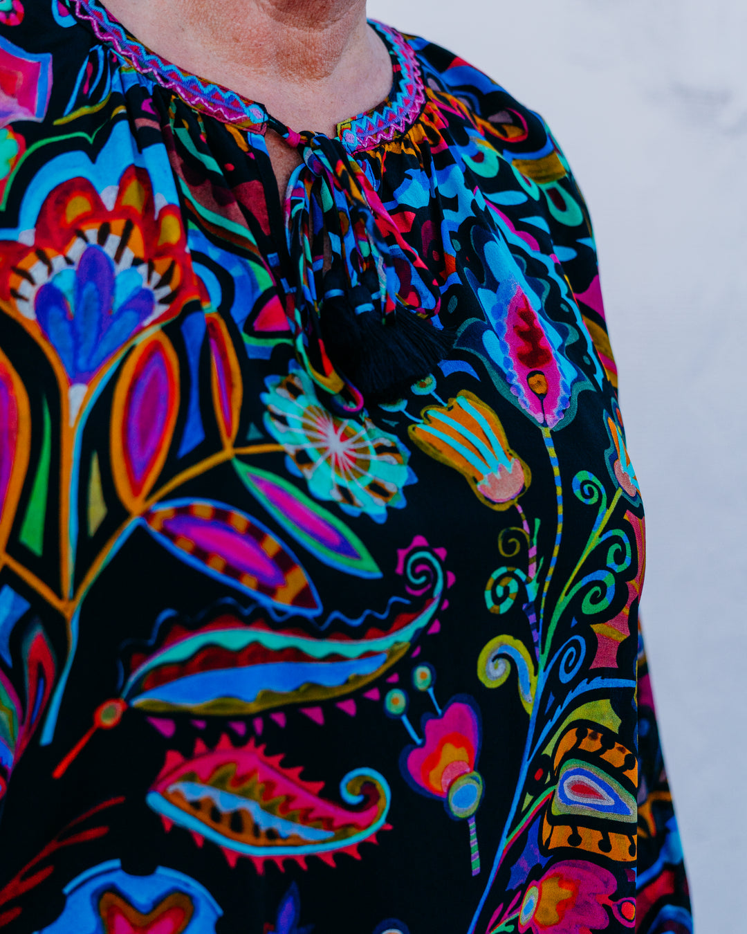 Johnny Was: Margot Blouse in Dark Silvana