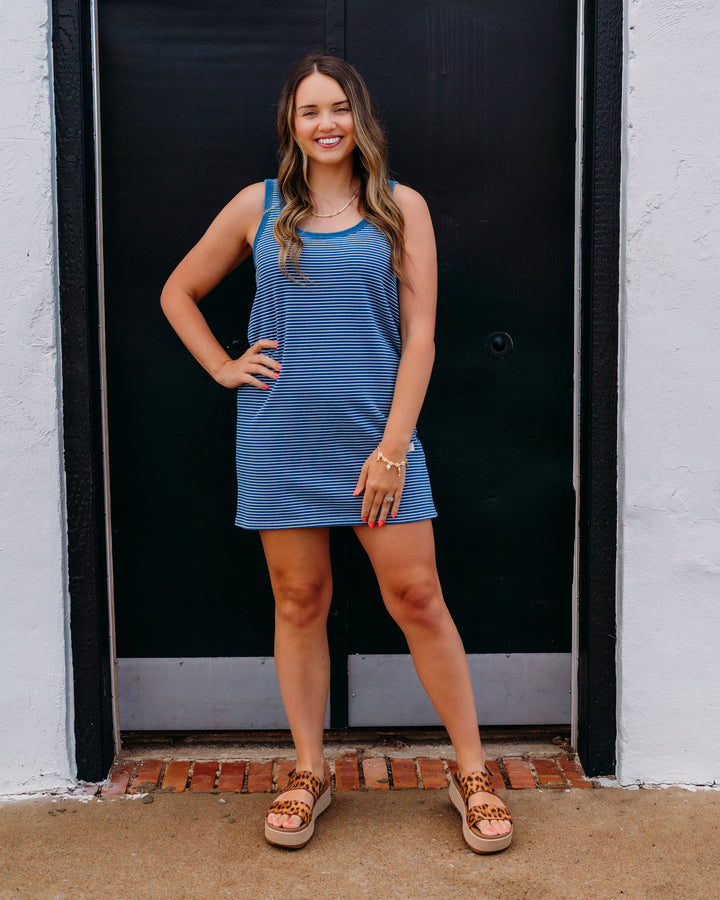 Z Supply: Mathis Striped Mini Dress in Vintage Indigo