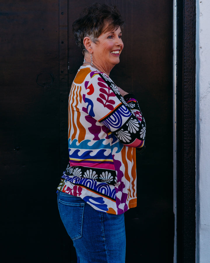 Johnny Was: The Janie Favorite Long Sleeve Crew Neck Swing Tee in Solstice Canyon