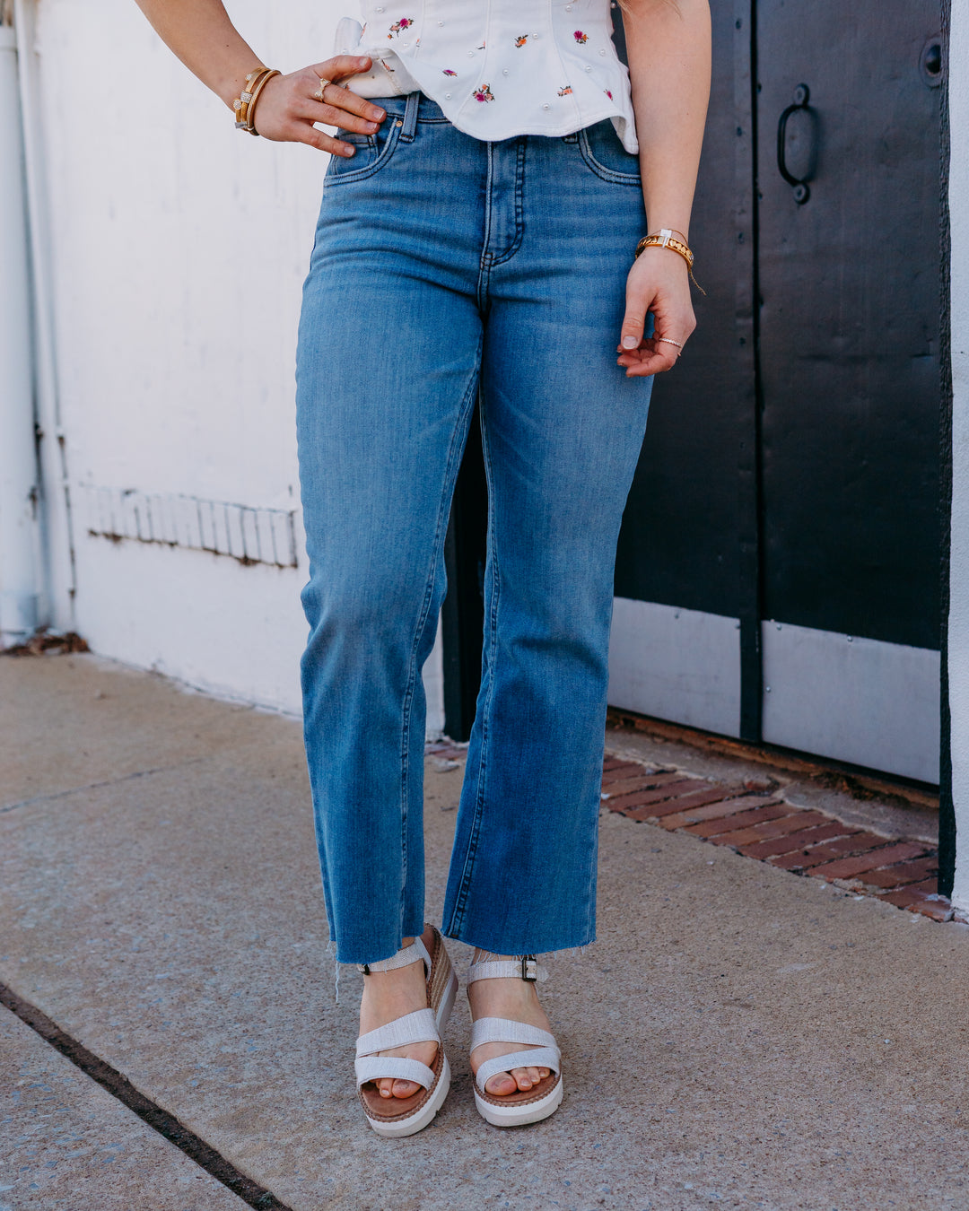 Kut: Kelsey High Rise Fab Ab Ankle Flare Leg in Amaze (KP1574MF5) - The Vogue Boutique