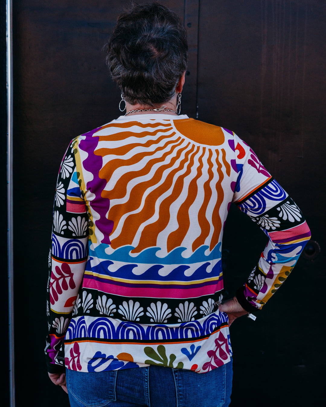 Johnny Was: The Janie Favorite Long Sleeve Crew Neck Swing Tee in Solstice Canyon