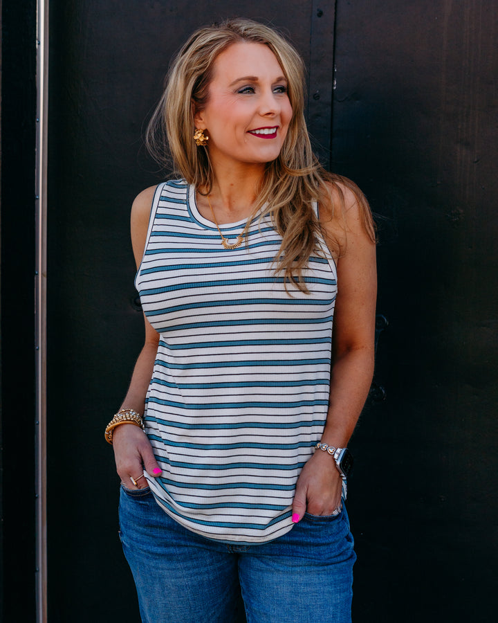 Thread & Supply: Euclid Tank in Blue Stirpe - The Vogue Boutique