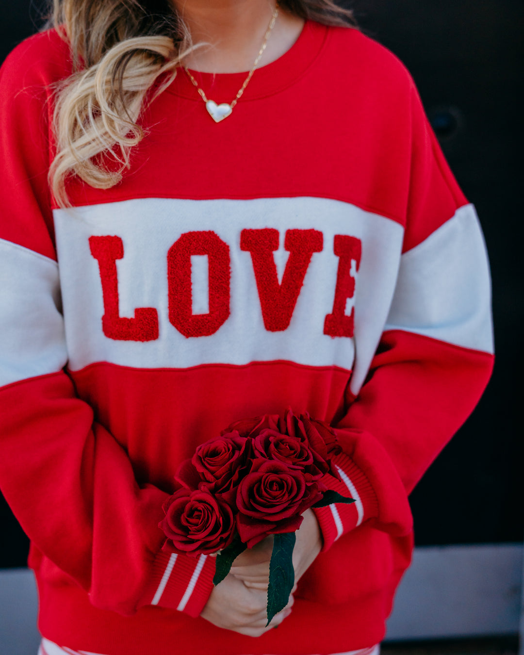Z Supply: Oversized Love Sweatshirt in Kiss Me Red (ZLT261190)