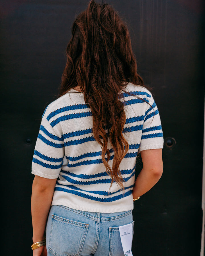 Z Supply: Prado Stripe Sweater Tee in Lake Blue (ZW262905)