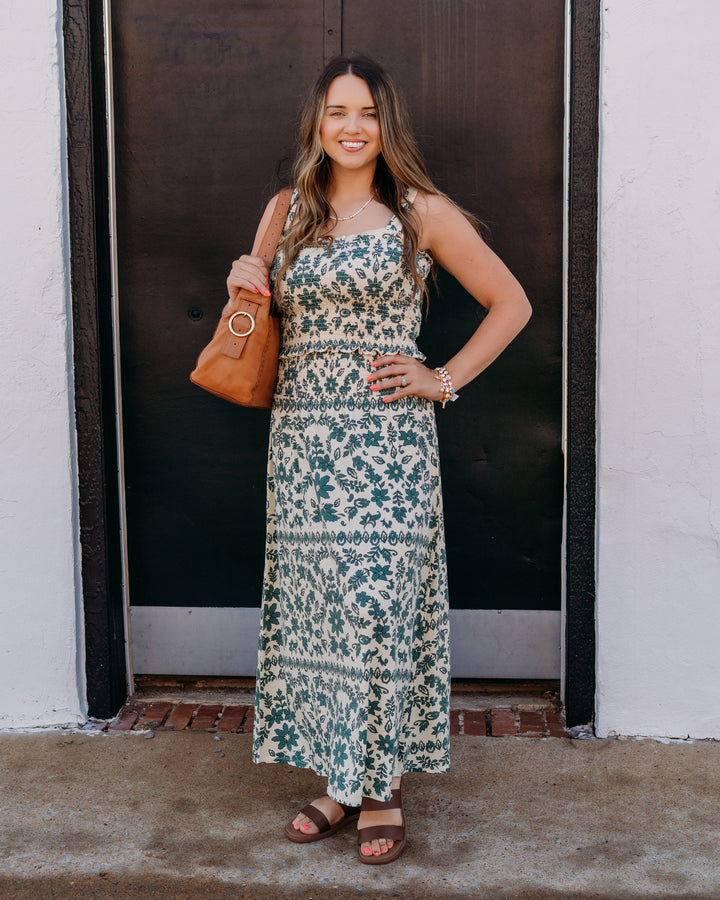 Z Supply: Leya Tera Paisley Smocked Top in Everglade - The Vogue Boutique
