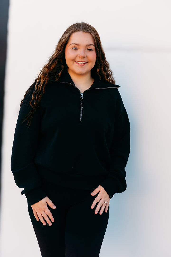 Spanx: AirEssentials Half Zip in Black