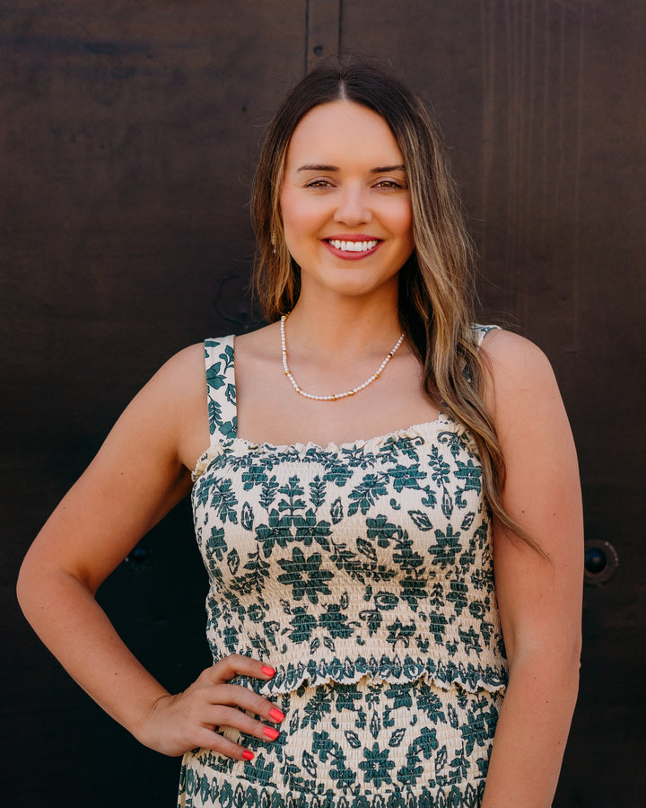 Z Supply: Leya Tera Paisley Smocked Top in Everglade - The Vogue Boutique