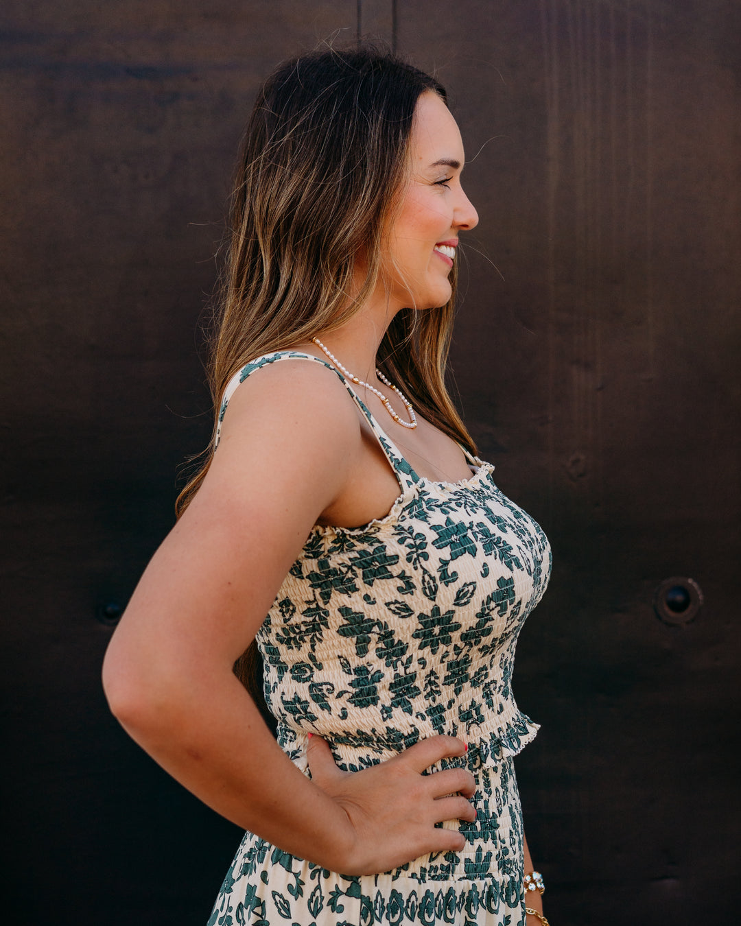 Z Supply: Leya Tera Paisley Smocked Top in Everglade - The Vogue Boutique